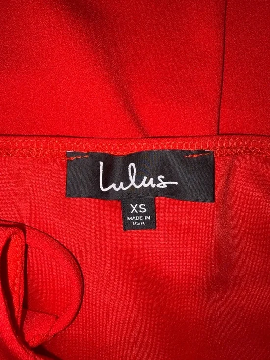 Lulu's Red Spaghetti-Strap Wrap Sheath Mini Dress - Picture 3 of 3